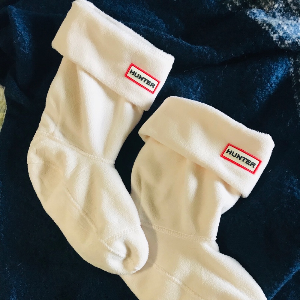 HUNTER BOOT SOCKS Welly Short Fleece Cream